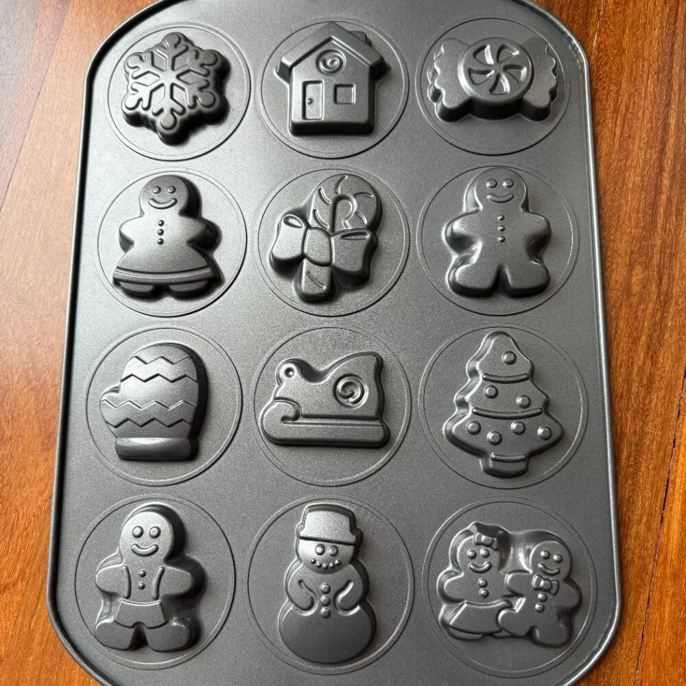Wilton Christmas Winter Holiday Shapes Non-Stick Cookie Pan - Picture 2 of 3